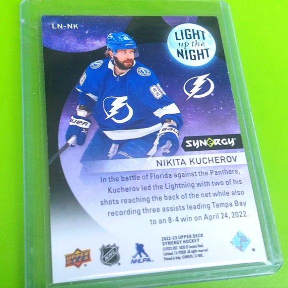 Nikita Kucherov Synergy Light up the Night 2022/23 Tampa Bay Lightning 221/399 - Picture 2 of 2